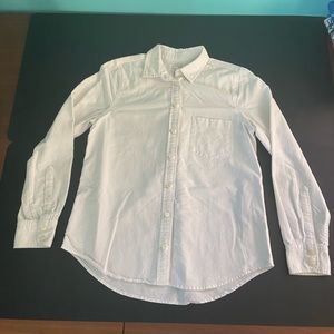 White cotton j crew button up